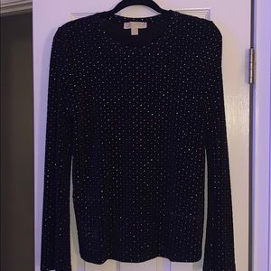 Long black slight bell sleeve